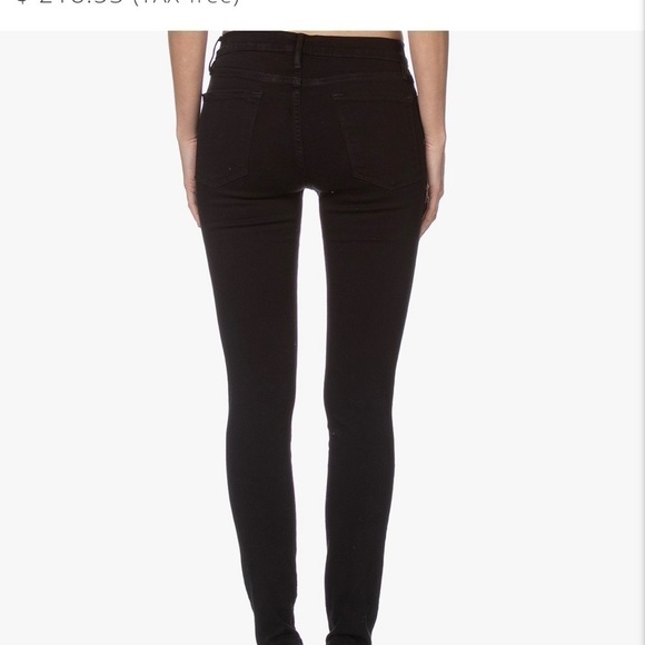 Frame Le Skinny de Jeanne Ripped Distressed Jeans in Film Noir Wash Size 24 - Picture 3 of 13